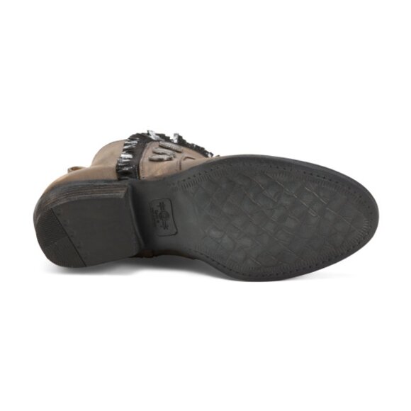 CIRCLE G Made In Mexico Leather Distressed Shortie Round Toe Ankle Boots - Picture 4 of 4